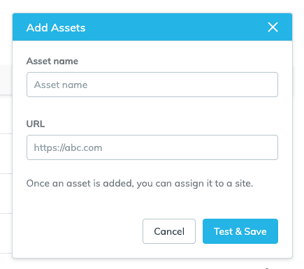 mlytics real user monitoring adding asset