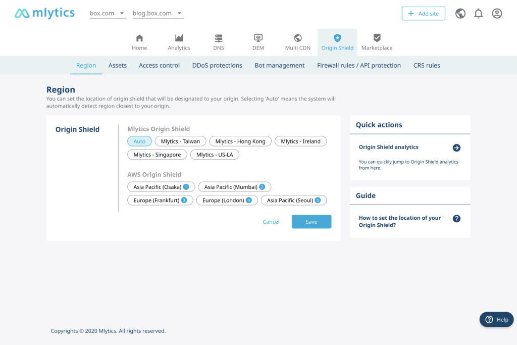 Mlytics Origin Shield - Pioneer in Smart Multi CDN-WAAP