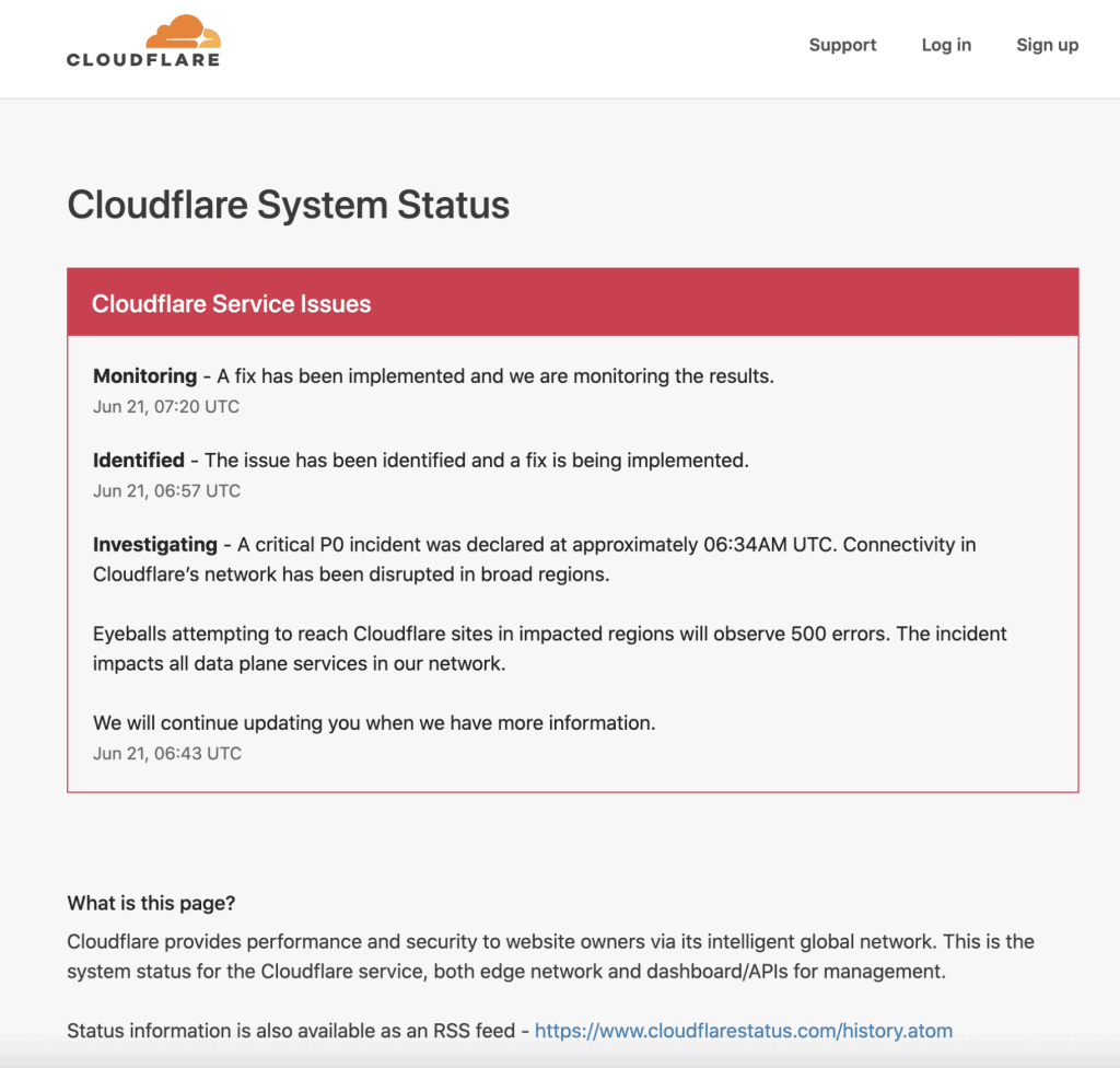 Cloudflare outage incident report